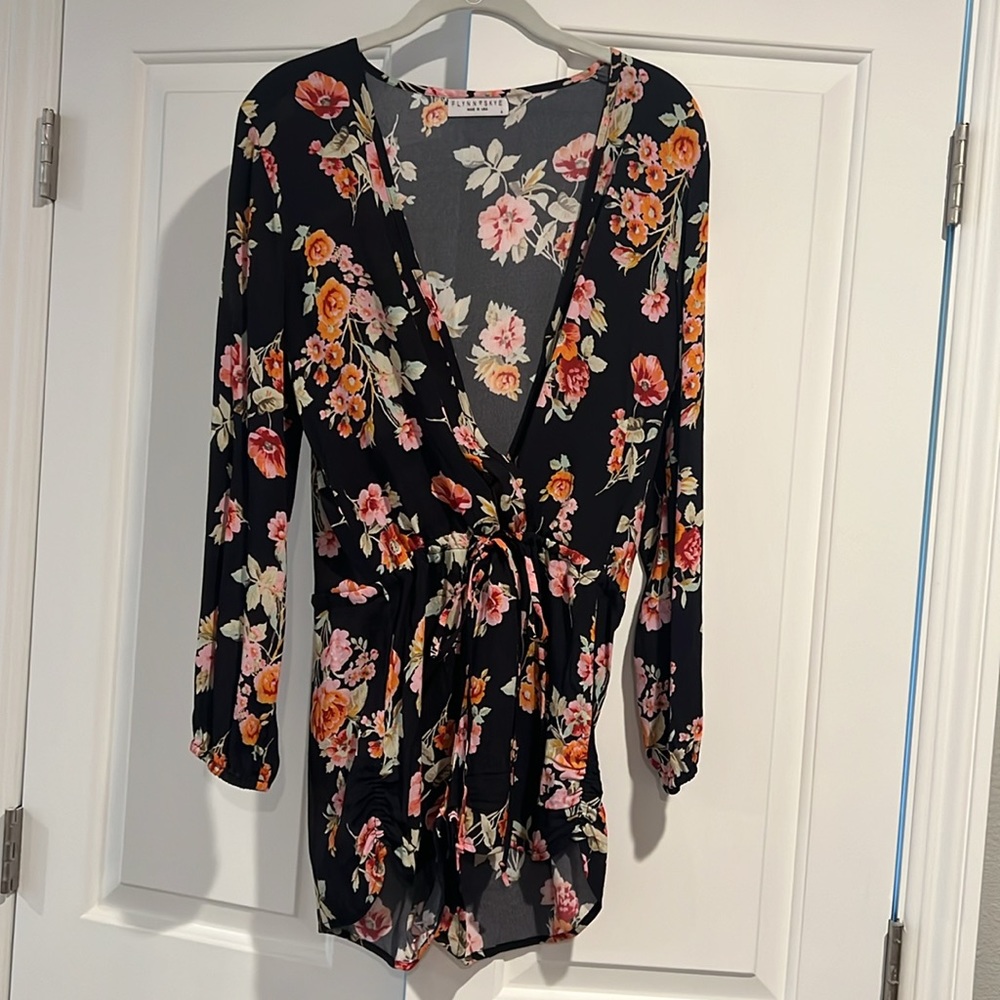 Long sleeve floral romper